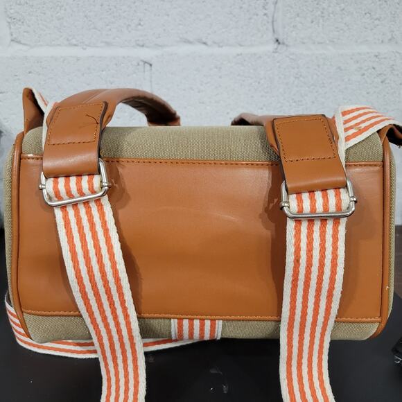 Adrienne Vittadini Backpack Tan And Orange Large Good Condition SEE DESCRIPTION - Picture 2 of 12